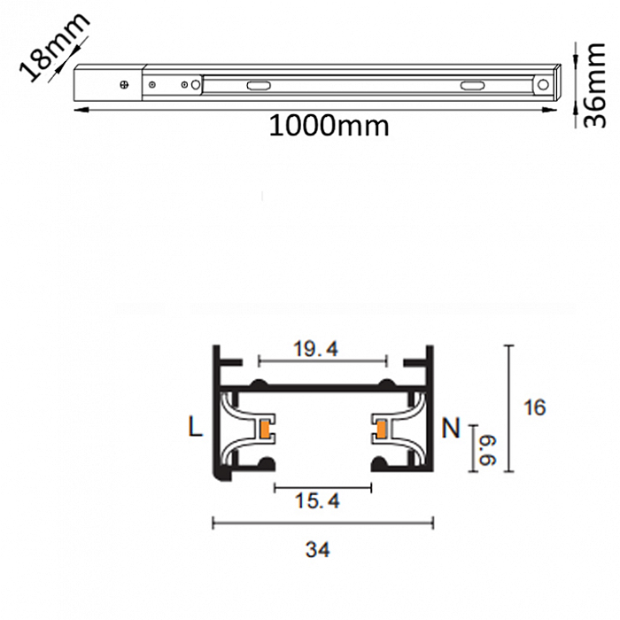Трековая система Crystal Lux CLT 0.11 01 L1000 WH